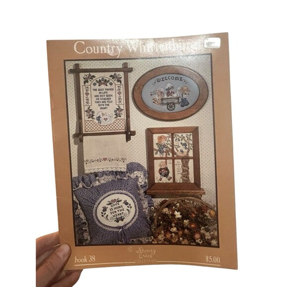 Lot Of 5 80s Folk Art Country Themed Counted Cross Stitch Patterns Bunnies Geese - Picture 6 of 15